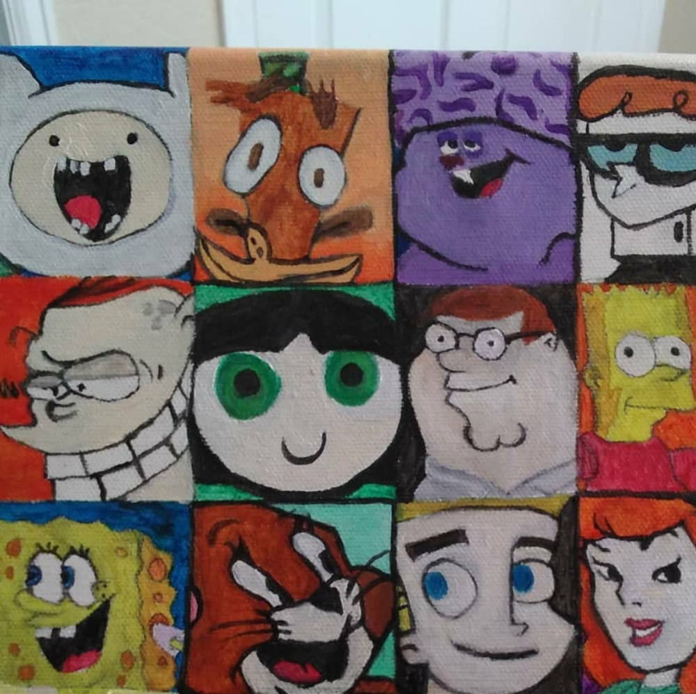 Cartoon on small canvas